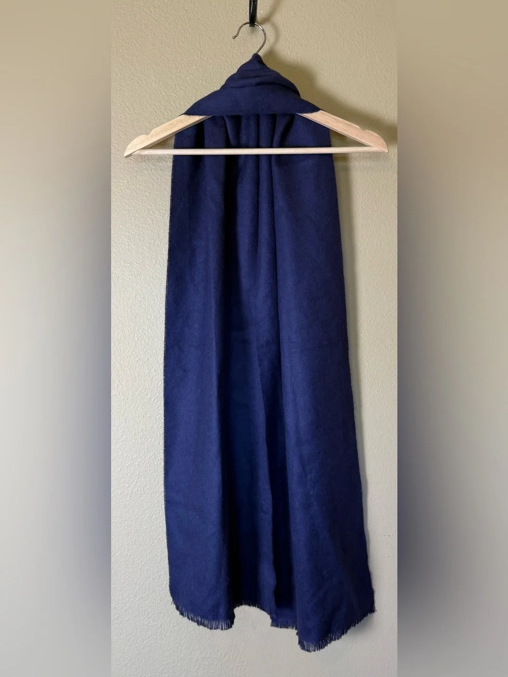 Patapampa Navy Blue Alpaca Long Brushed Scarf